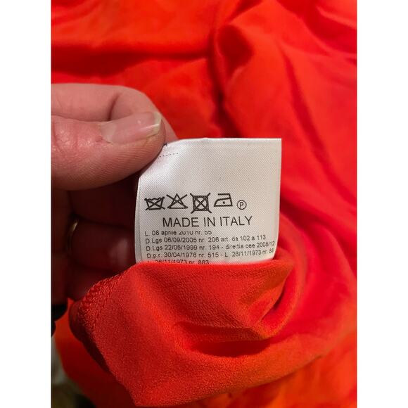 tricot chic italian abito dress 94% silk orange long maxi dress 8 wedding casual - Picture 7 of 9